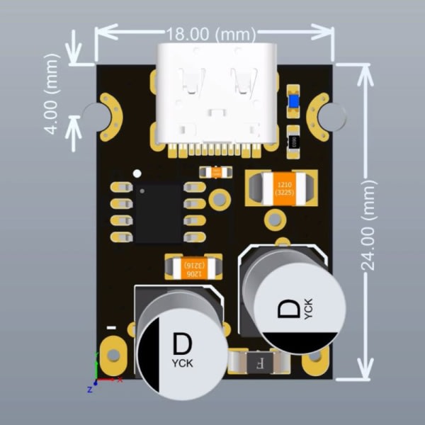 St?d PD3.0 () 65W pikalatausmoduuli Qualcomm QC2.0 ja QC3. Musta onesize