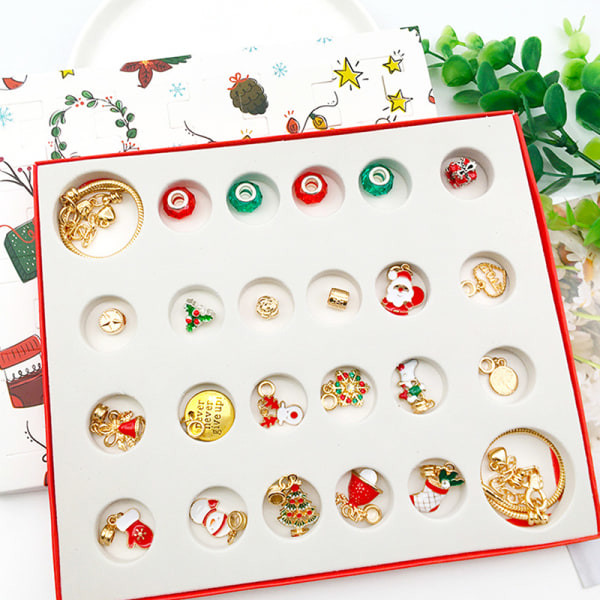 24 stk. Halskæde Vedhæng Julekalender Blindbox B Sølv 24 stk.