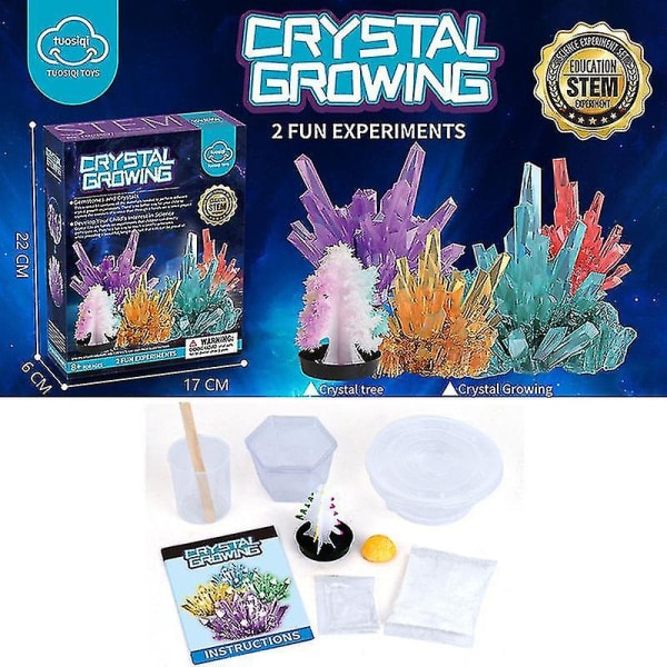 Krystaldyrkningssæt til børn Videnskabseksperiment Pædagogisk legetøj DIY krystaljuletræ