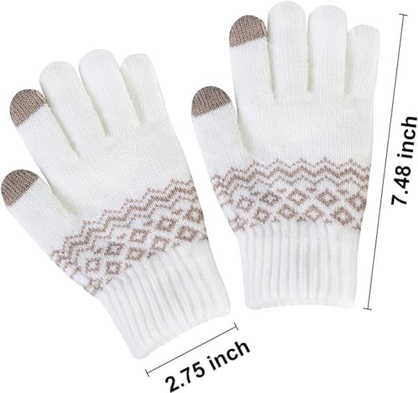 Handsker - handsker mændVinterhandsker til kvinder - SnefnugprintVarme touchscreen-handsker - Unisex - Genanvendelige