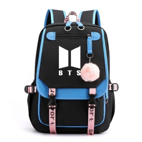 BTS Ryggsäck Barn Ryggsäckar Ryggväska med USB-uttag 1 st Blå 3 blå 3