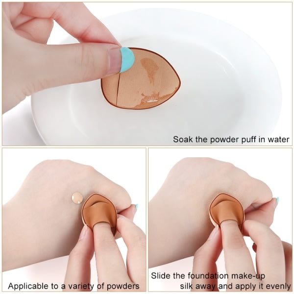 Mini Finger Puff Foundation Detail Makeup Sponge Mix 5 stk