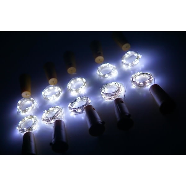 Viinipullon valot korkilla, 10 kpl paristokäyttöinen LED-korkki