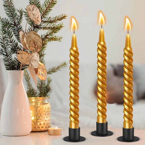 Candlestick set of 4 - Diameter 2.5 cm - Iron - Black - Tealight holders - Decorative coasters