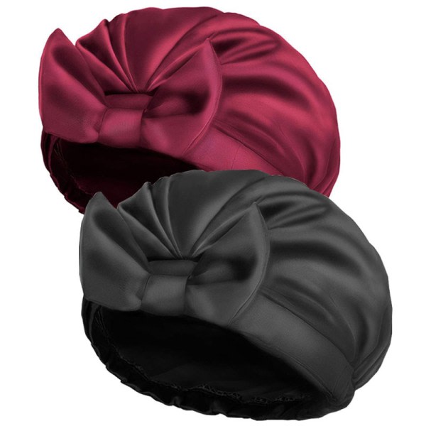 2 stycken enfärgad rosett cap, huvudtäckande cap, sil