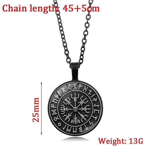 Norse Vikings Halsband Herr Kvinnor Smycken Present Vegvisir Compass Nordic Runes Odin Chain Halsband For Kvinnor Herr Amuletthänge Style-9