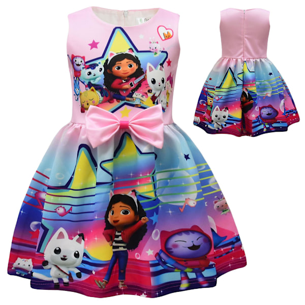 Gabby Cats Piirretty Mekko Asut Lapsille Kesä Ilman Hihoja Vestido Hihna Solmio Prinsessa Mekko Hääjuhla Syntymäpäivälahja Vaatteet 9216 9216 120