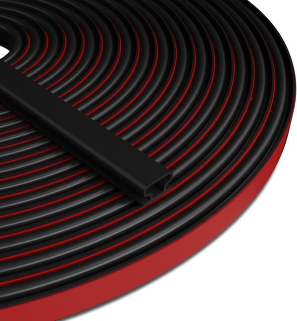 Draft Seal - Sealing Strip - Black - D-shaped Rubber Seal for Doors/Windows