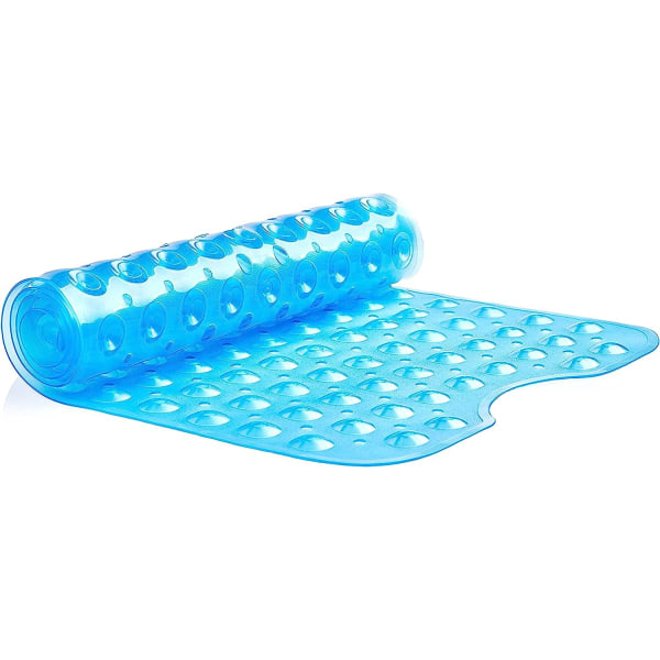 Anti-mögel halkfri extra lång badmatta med sugkopp blue szq