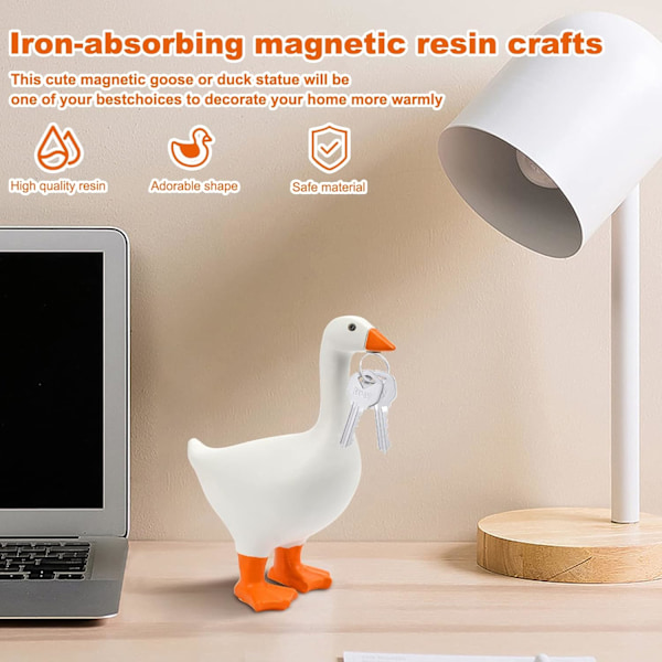 Magnetic Goose Butt Key Holder Cute Resin Goose Butt Statue Key Storage Animal Figurine Home Decor
