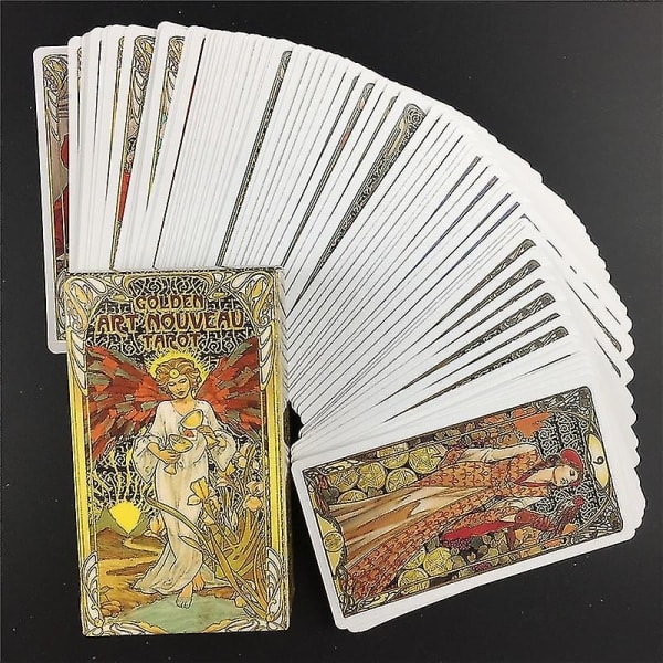 Uusi kultainen jugend-tarot-korttipakka ja opaskirja, juhlakorttipeli, kohtalon ennustuskortti, 44 kpl, Ts05 zdq