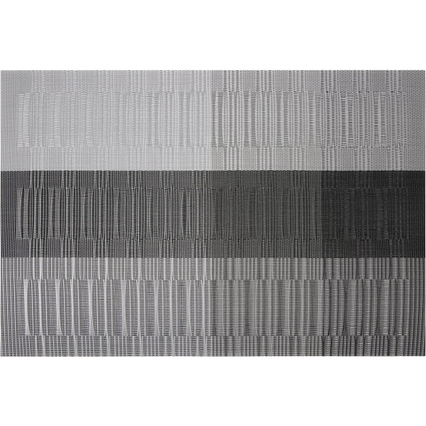 famibay Set med 4 halkfria vävda bambu PVC bordstabletter 30x45 cm (svart och grå)