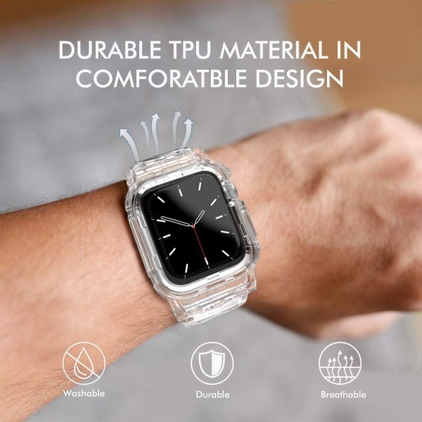 Watch Bälte Läpinäkyvä med kestävä cover Kompatibel med Apple Watch 38 mm, 42 mm, 40 mm, 44 mm, (42/44) CDQ