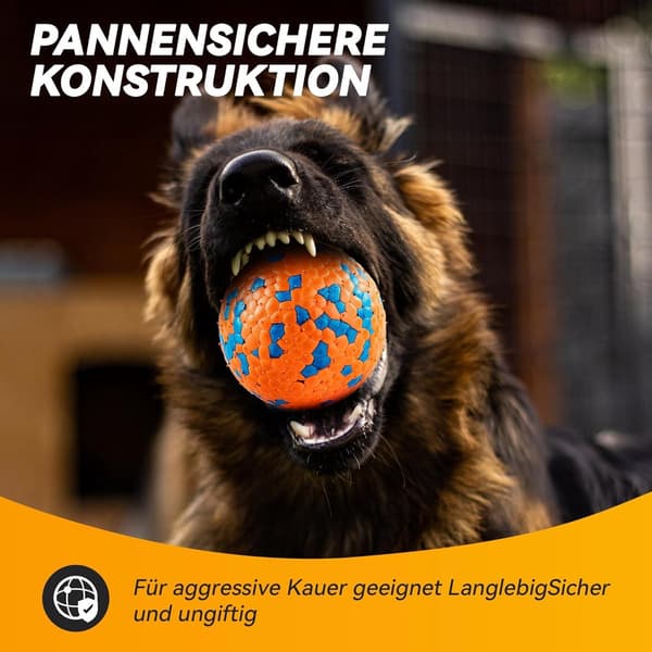 2-pack - ETPU högelastisk och bitresistent hundleksaksboll, vattentät, laptopfack