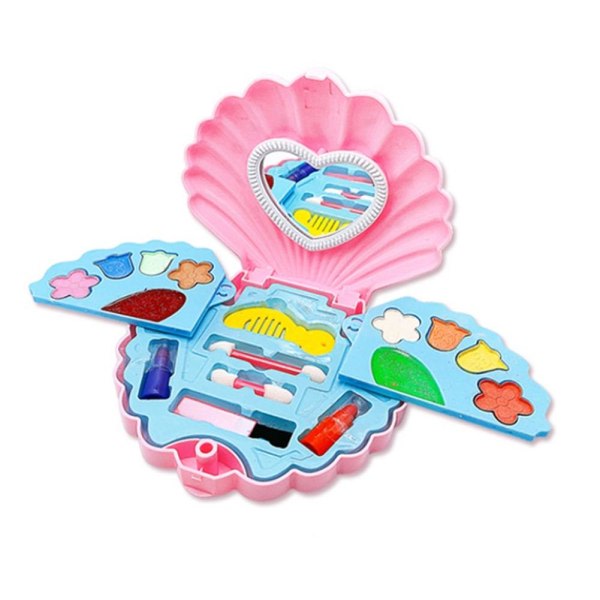 Set för flickor Barn Kosmetisk Skönhet Sminkväska Case Toy Kit Pr lila onesize