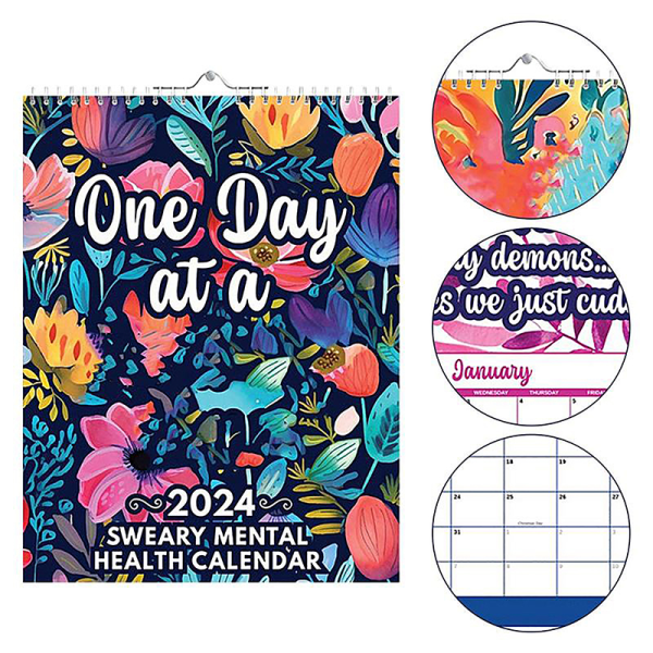 1PC Mental Health Desk Kalender Sv?r Ordplanerare Rolig roman B one size