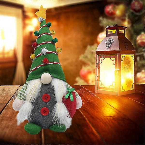 Jule Tomte Plys Ansigtsløs Dukke Dvärg Julepynt Dekor_tfrf