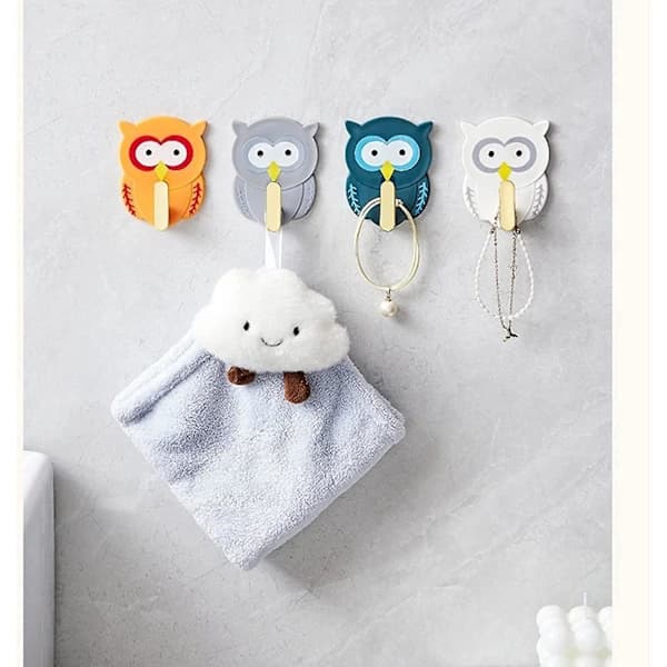 4-pack Owl Shaped Heavy Duty Wall Hooks