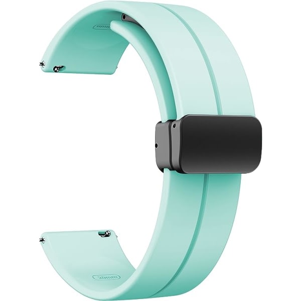 CDQ Magnetiskt watch 22mm - Snabbkoppling - Hudvänlig mjuk watch för män kvinnor, magnetiskt viklås Silikonband grön