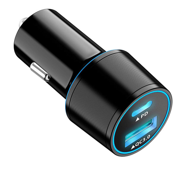 USB C billaddare, Dual Type-c Pd billaddare Power & Snabbladdning 3.0 För Iphone 11/11 Pro/11 Pro Max/xs/xr/x/8