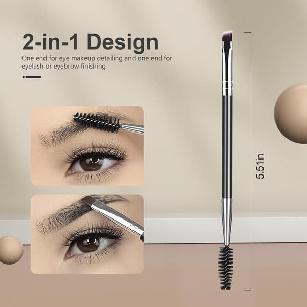 Øjenbrynsbørste & Øjenvippeseparatorsæt - 4 Dele - Professionelle Make-up Værktøjer - Spoolie & Øjenvippekam
