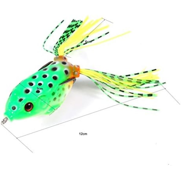 CDQ 5 st Mjuk Groda Fiske Lure Krok Set Topwater Tackle Bete med Fiskebox