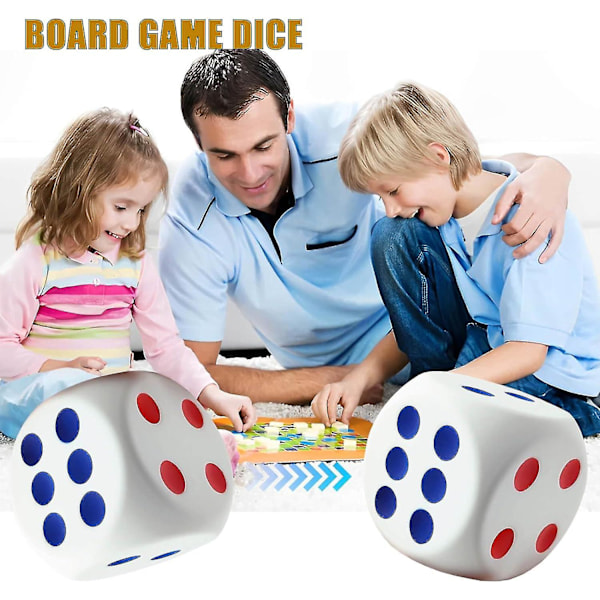 Stor tärningsstressboll, 3,1 tum skumtärning Squishies leksaker för brädspel för barn, för att få dina turnummer Game Dice
