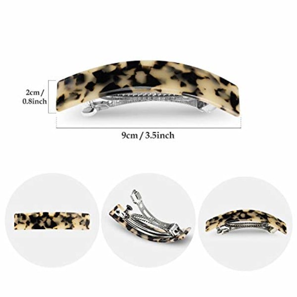Hårspännen för kvinnor damer, 6-pack elegant fransk design spännband Sköldpaddsskal Automatisk hårklämma (klassiska färger)