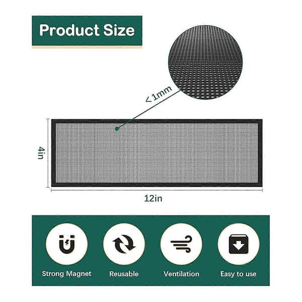 Magnetiske registerdæksler Luftventilationsbeskyttelse Mesh Ventilationsdæksel (5,5x12 tommer)_tfrf