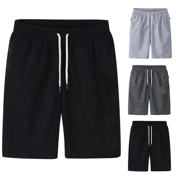 Cargo Shorts Elastisk Talje Tynd Løs Lomme Snøre Cargo Shorts Lysegrå Light Grey 3XL