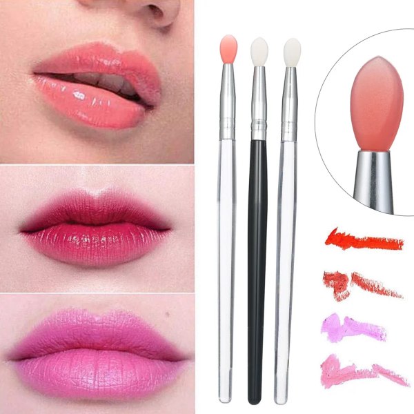 3-Pack Silicone Lip Mask Brush Mini Lip Brush