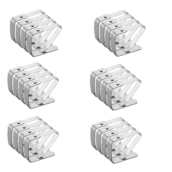 CDQ Dukklämmor dukhållare justerbar rostfritt stål 24-pack Silver SilverCDQ