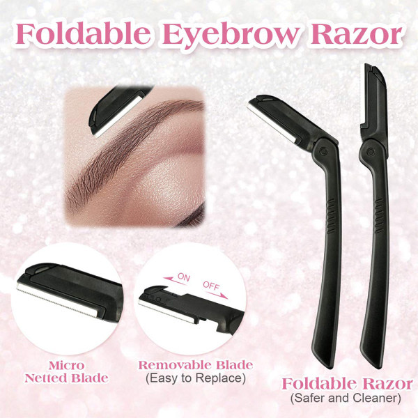 Eyebrow Kit Grooming Sax, Eyebrow Razor Kit, Eyebrow Razor Kit i rostfritt stål Ögonbrynssax, ögonbrynsborste