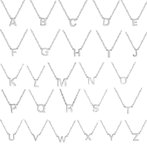 Skyrim Rostfritt stål A-z Initial Letter Halsband For Kvinnor Trend Minimalistisk Alfabet Choker Neck Kedja Smycken Födelsedagspresent Stål Farge W