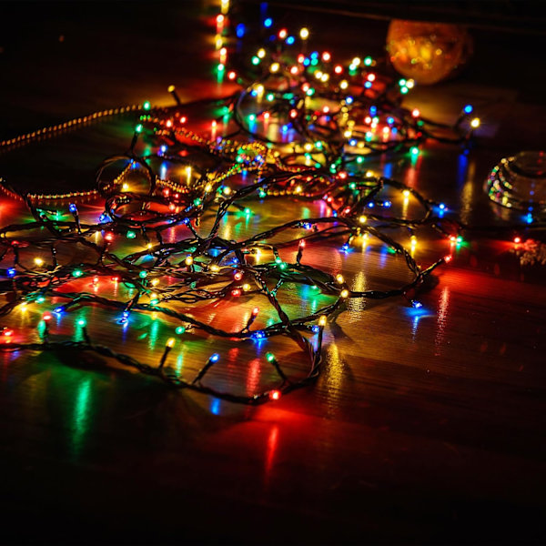 2 kpl aurinkokennovalosarjoja ulkokäyttöön, 200 LED-valoa, erikoispitkät 22 m aurinkokennovalot 8 valaistustilalla, vedenpitävä ulkovalaistuskoriste Ga:lle Multicolor