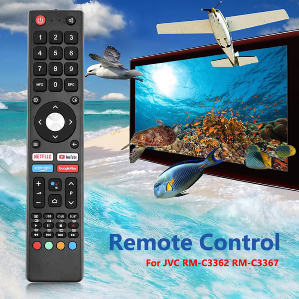 Fjernbetjening til Jvc Rm-c3362 Rm-c3367 Rm-c3407 Lt-32n3115a Sort One Size