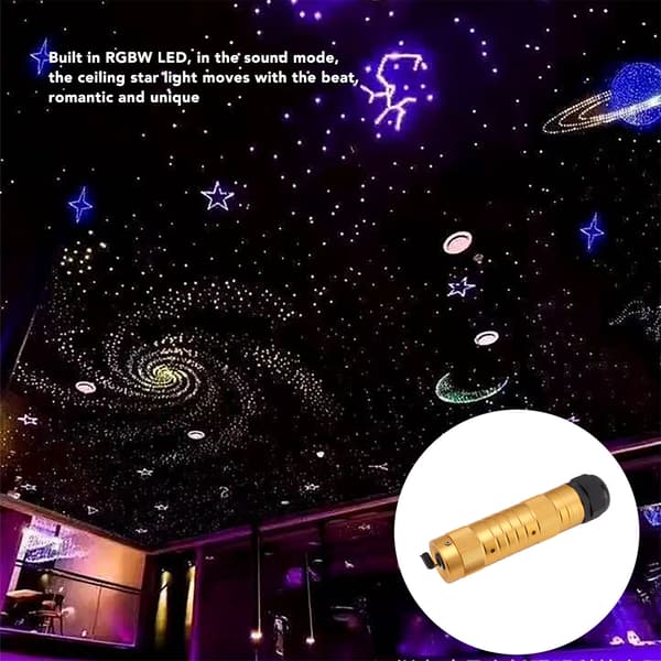 Dynamic Fiber Optic Light Source with Starry Sky Kit, Bluetooth App & Remote Control, Vibrant RGBW Color Changing, Waterproof & Safe Twinkle