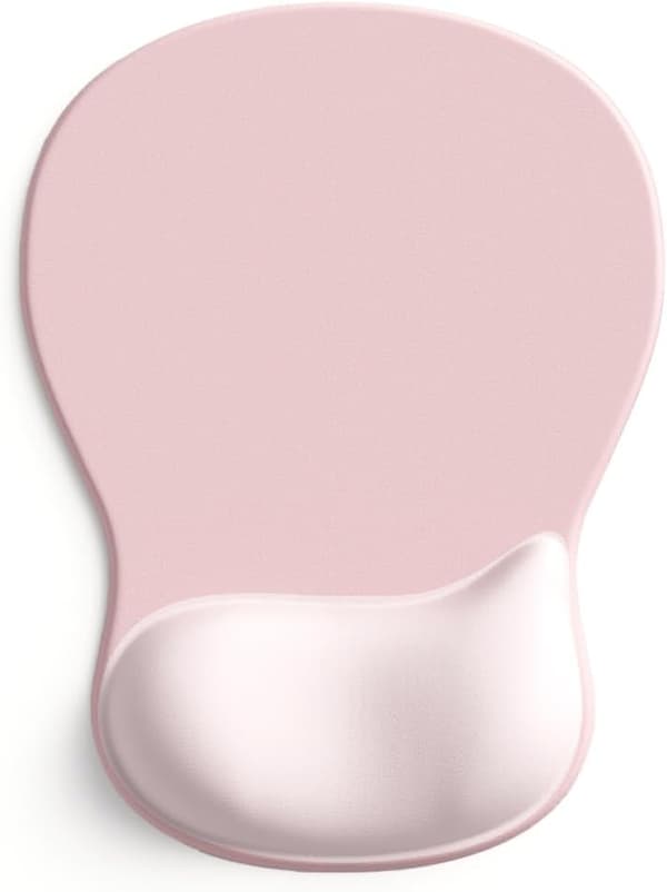 Ergonomisk musematte med håndleddsstøtte – Gel – Rosa – Anti-skli – For kontor og spilling