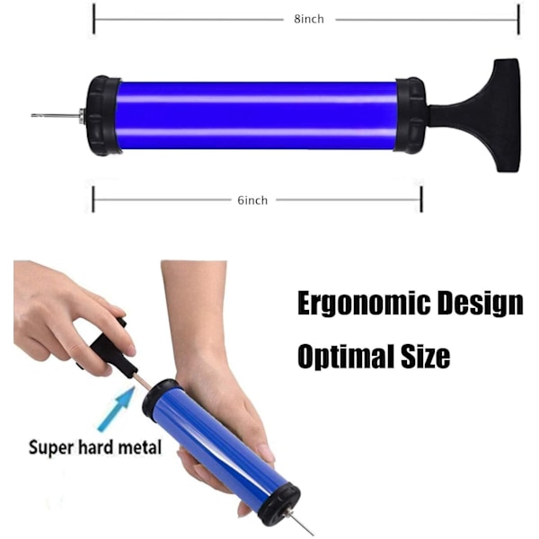 Bærbar Luftboldpumpe - Oppustelig Sæt, Sportsbolde, Nål, Dysespids