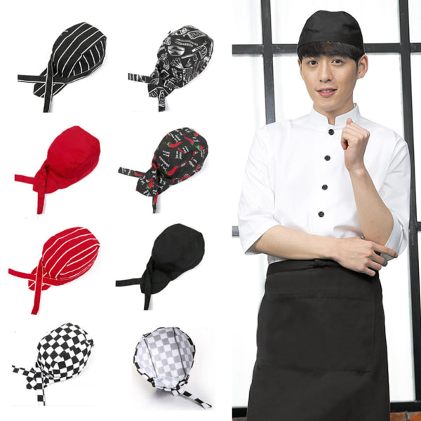 Färgglad Pirates Chef Cap Skull Cap Professionell Catering Olika Chef Hatt