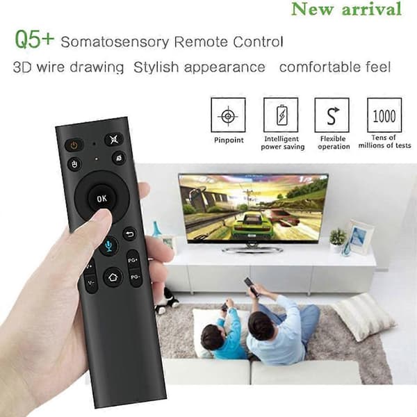 Q5 Luftmusfjernkontroll med stemmestyring for Smart TV Android Box_tfrf
