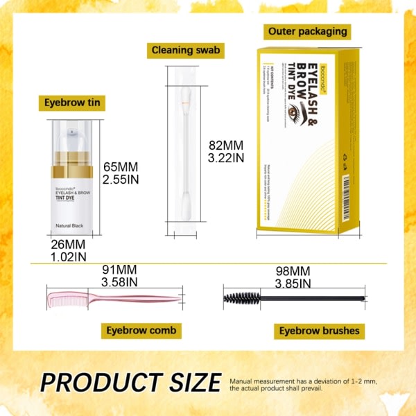Lash & Brow Color Kit, Professionellt semi-permanent 2-i-1 Ögonfrans & ögonbrynsfärg Kit Långvarig för salong och hemmabruk Brun szq