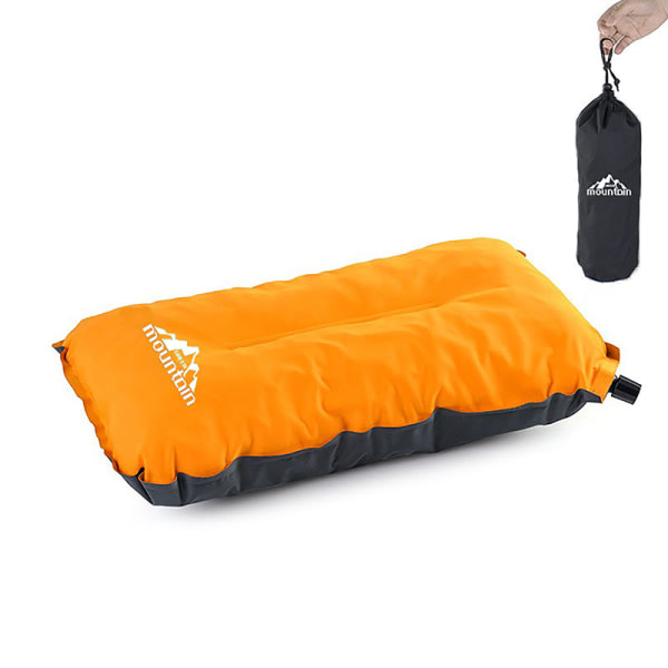 CDQ Sponge Ultralight Folding Kompakt oppblåsbar kuddar utendørs oransje