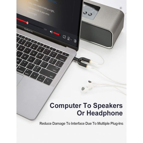 Hørlursdeleadapter, [3-pack] Kompatibel med høreapparater, Samsung, LG, surfplattor, MP3-afspiller