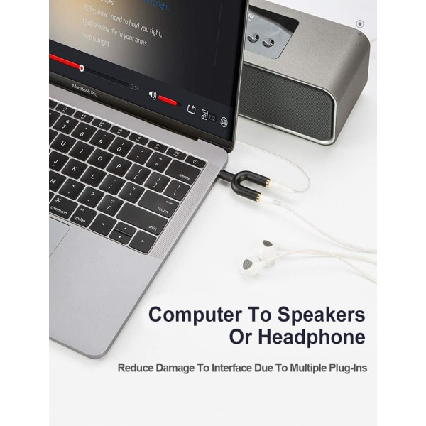 Kuulokejakaja-adapteri, [3 kpl] Yhteensopiva kuulokkeiden kanssa, Yhteensopiva Samsungin, LG:n, tablettien, MP3-soittimien kanssa