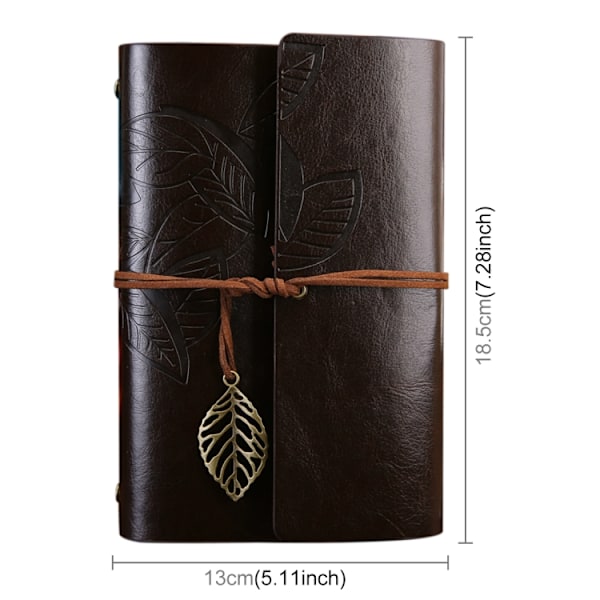 Retro Notebook / Diary with Soft Faux Leather and Deco