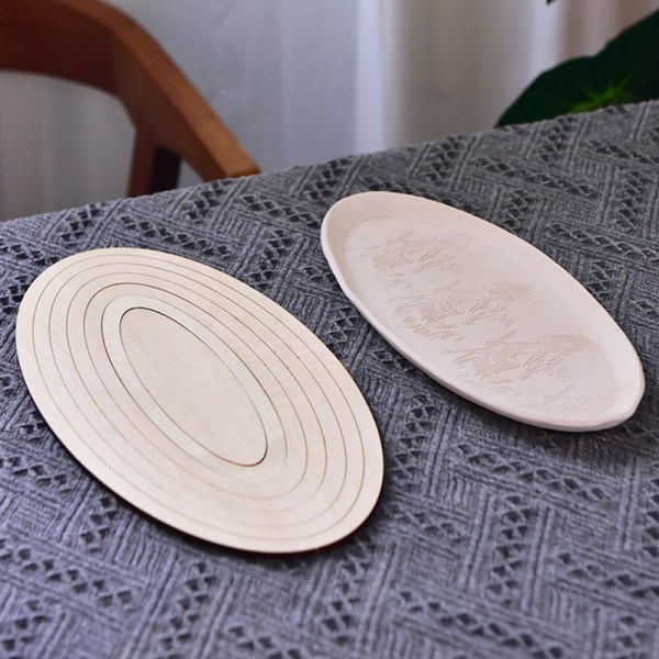 CDQ Keramik verktyg trä koncentrisk geometrisk figur skena Set Heart