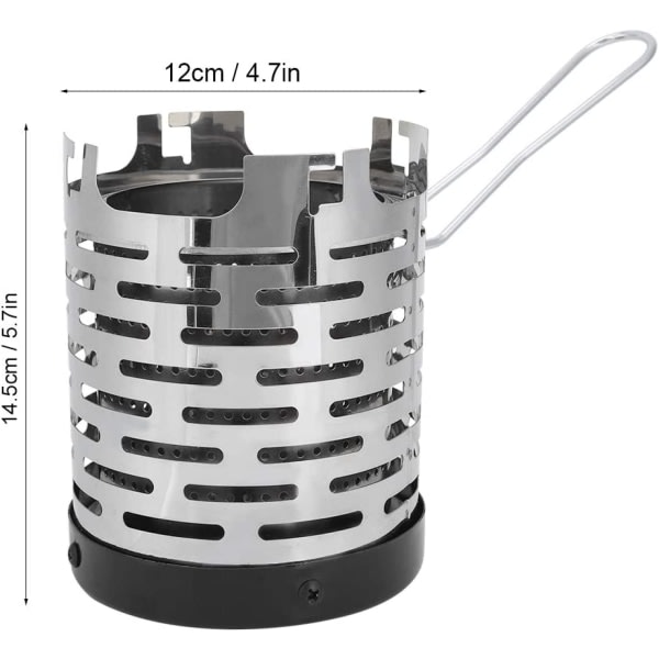 CDQ Mini campingvärmare, bärbar campingspis Minitältuppvärmning Tältvärmare i rostfritt stål med håndtag