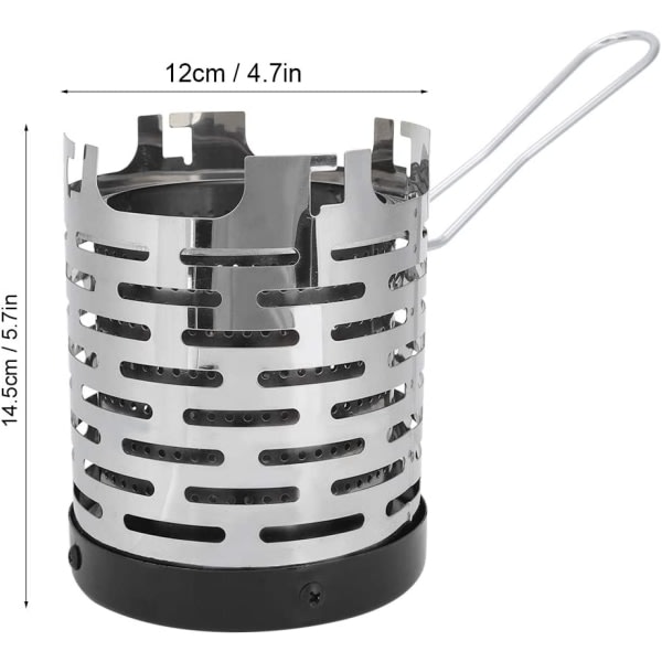 CDQ Mini campingvarmere, bärbar campingspis Minitältuppvärmning Tältvärmare i rostfritt stål med håndtag