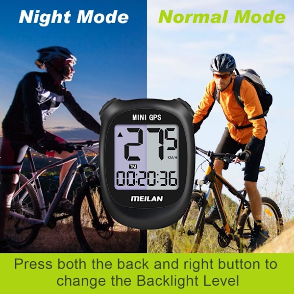 M3 Mini GPS Pyörätietokone, Langaton Pyörämittari ja Nopeusmittari IPX5 Vedenkestävä Pyörätietokone LCD-näytöllä Musta